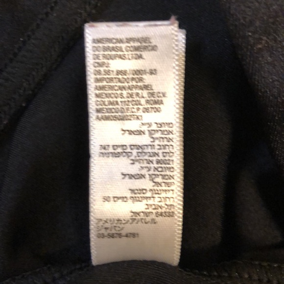 AMERICAN APPAREL SIZE SMALL - SHINY BLACK LEGGINGS - #306 - Picture 8 of 12